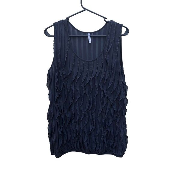 Espresso Size Extra Large (XL) Grey Tank with Ruffles - Picture 1 of 4